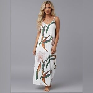 Boho Floral Cami Dress White